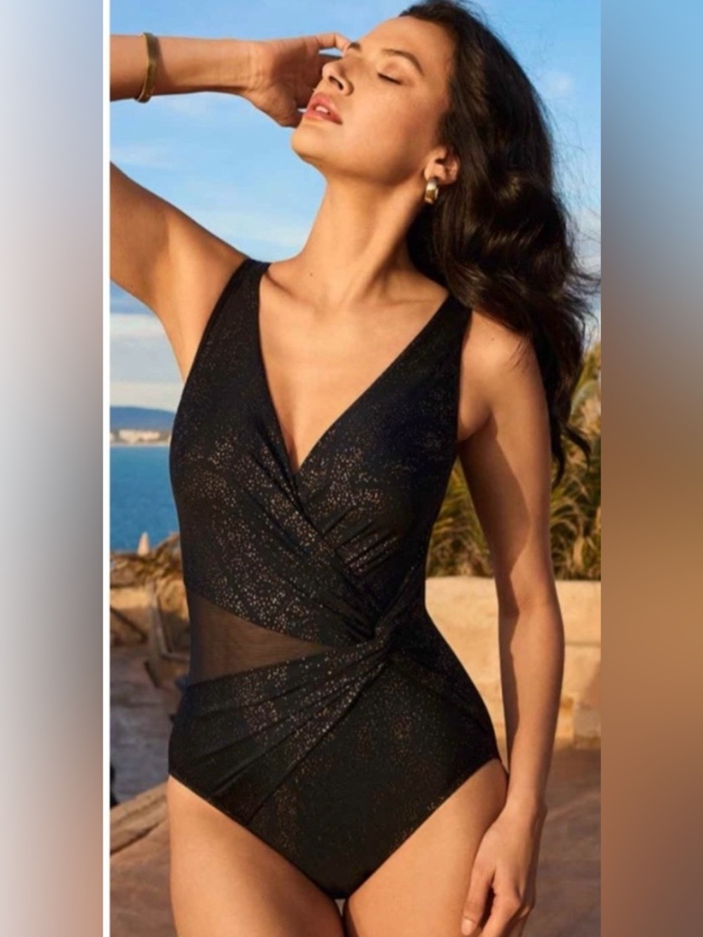 NWOT Miraclesuit Circe Mesh metallic slimming swimsuit